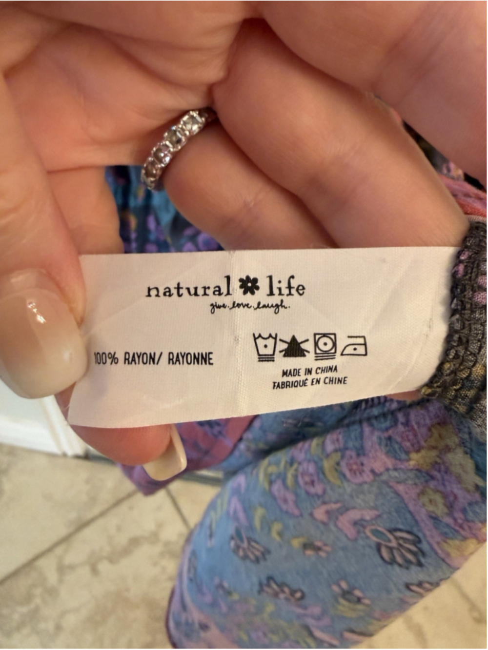 Natural Life Rebecca Floral Boho Midi Dress Sz L Peasant Cottagecore - Picture 9 of 15